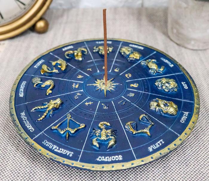 ebros gift Blue Astrological Horoscopes Zodiac Constellations Sun Decorative Incense Holder