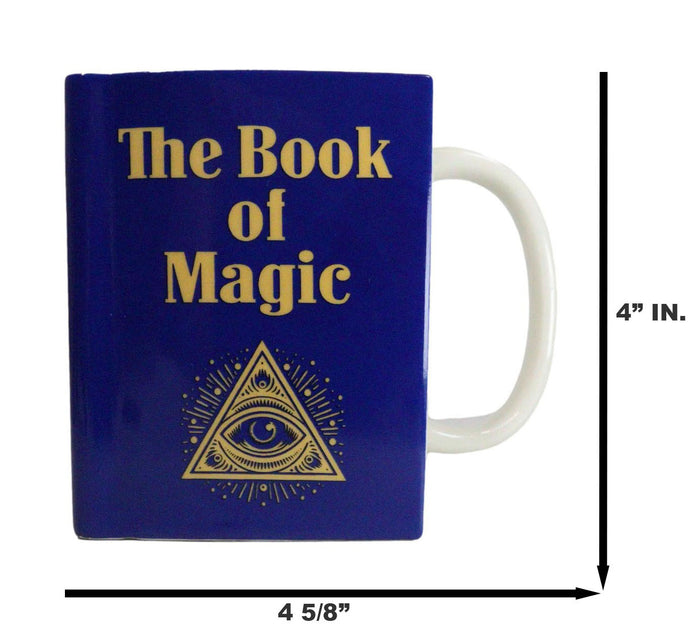 Ebros Gift Blue Book Of Magic Eye Of Providence Arcane Arts Ceramic Boxy Square Shaped Mug