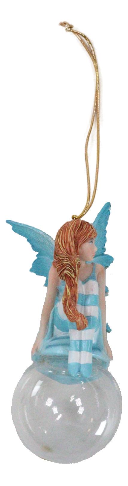 Ebros Gift Blue Delphine Bubble Rider Fairy Hanging Ornament Amy Brown Holiday Collection