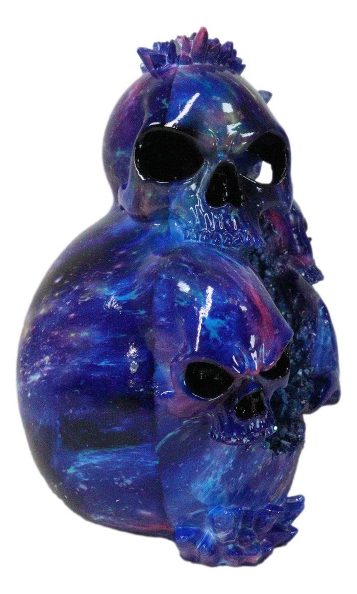 Ebros Gift Blue Gothic 3 Ghastly Skulls LED Death Mountain Cavern Backflow Incense Burner