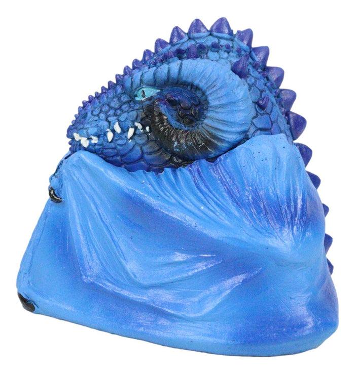 Ebros Gift Blue Hibernating Gehena Dragon Small Stash Decorative Jewelry Box Figurine