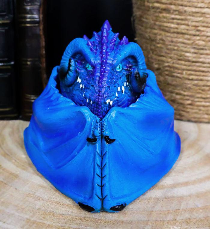 ebros gift Blue Hibernating Gehena Dragon Small Stash Decorative Jewelry Box Figurine