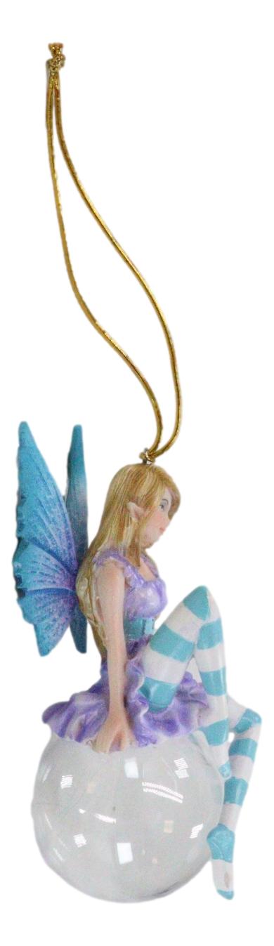 Ebros Gift Blue Hyacinth Bubble Rider Fairy Hanging Ornament Amy Brown Holiday Collection
