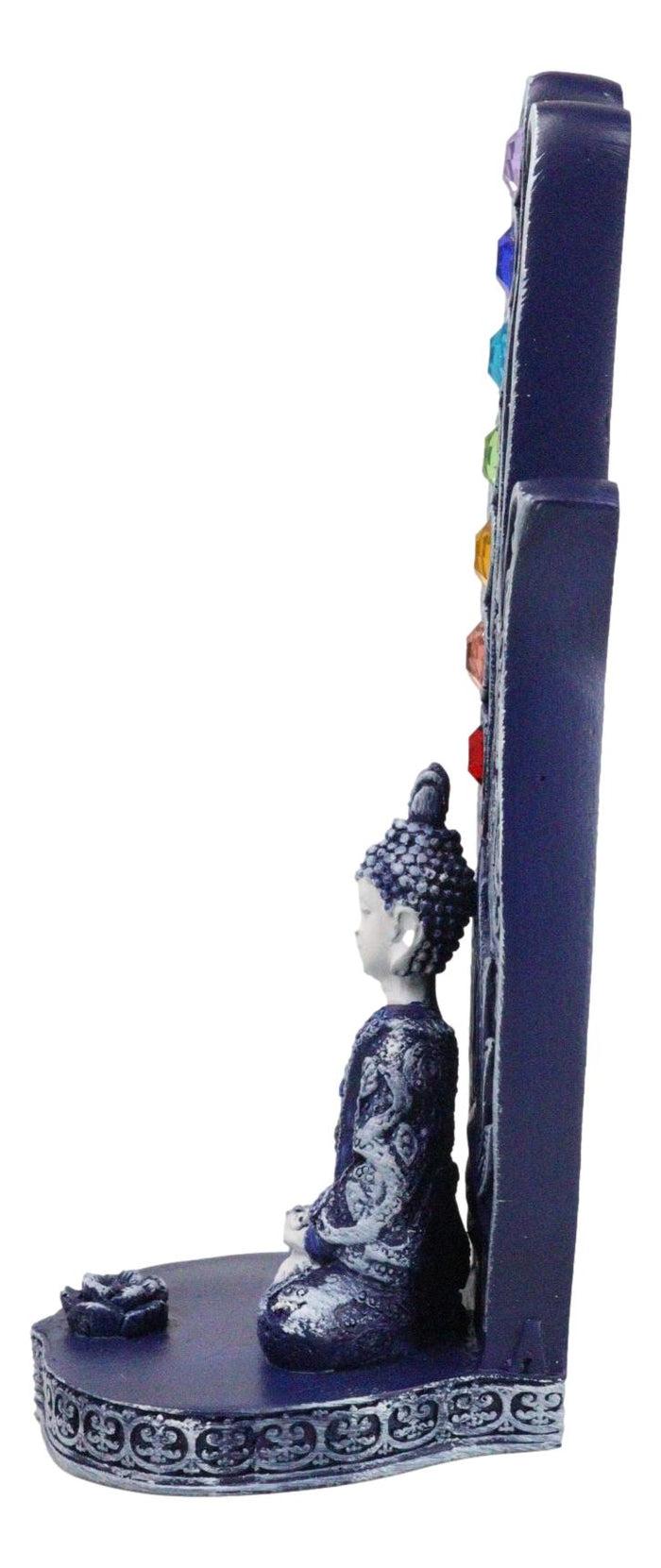 Ebros Gift Blue Nirvana Hamsa Palm Buddha Rainbow Chakra Stones Incense Holder Figurine