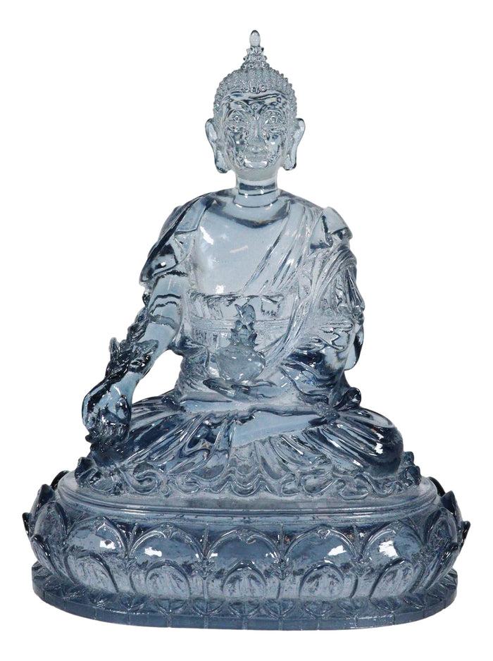 Ebros Gift Blue Translucent Akshobhya Medicine Buddha Of Healing And Purity Figurine 5.75"H