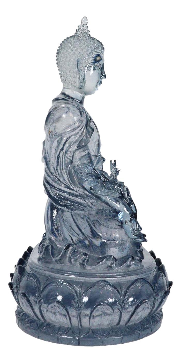 Ebros Gift Blue Translucent Akshobhya Medicine Buddha Of Healing And Purity Figurine 5.75"H