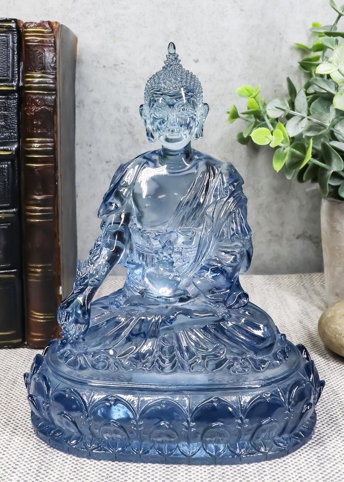 ebros gift Blue Translucent Akshobhya Medicine Buddha Of Healing and Purity Figurine 5.75"H