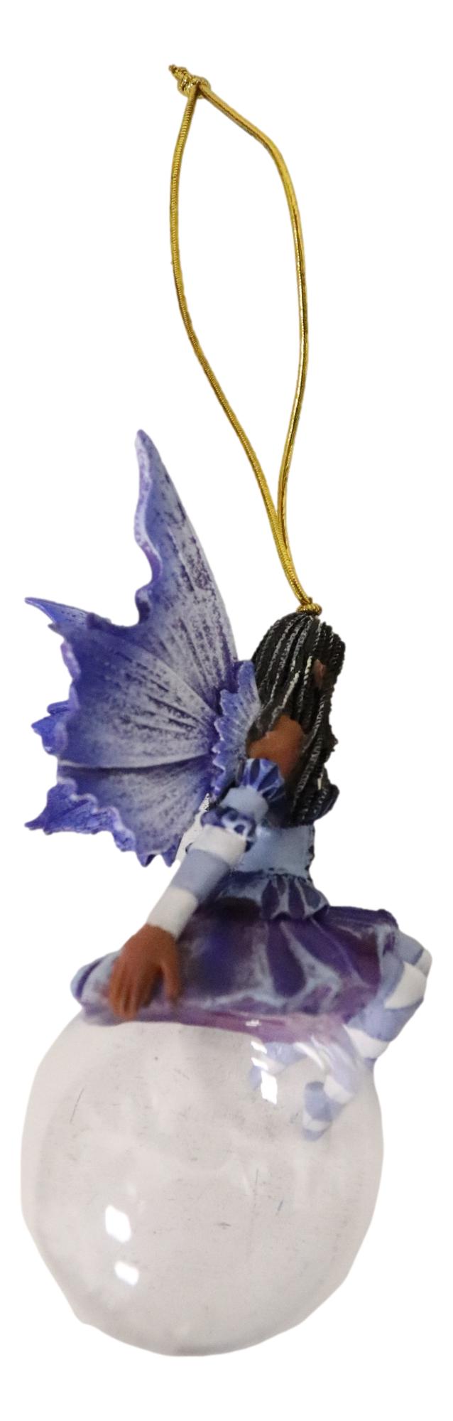 Ebros Gift Blue Violet Bubble Rider Fairy Ornament Amy Brown Holiday Collection Accent