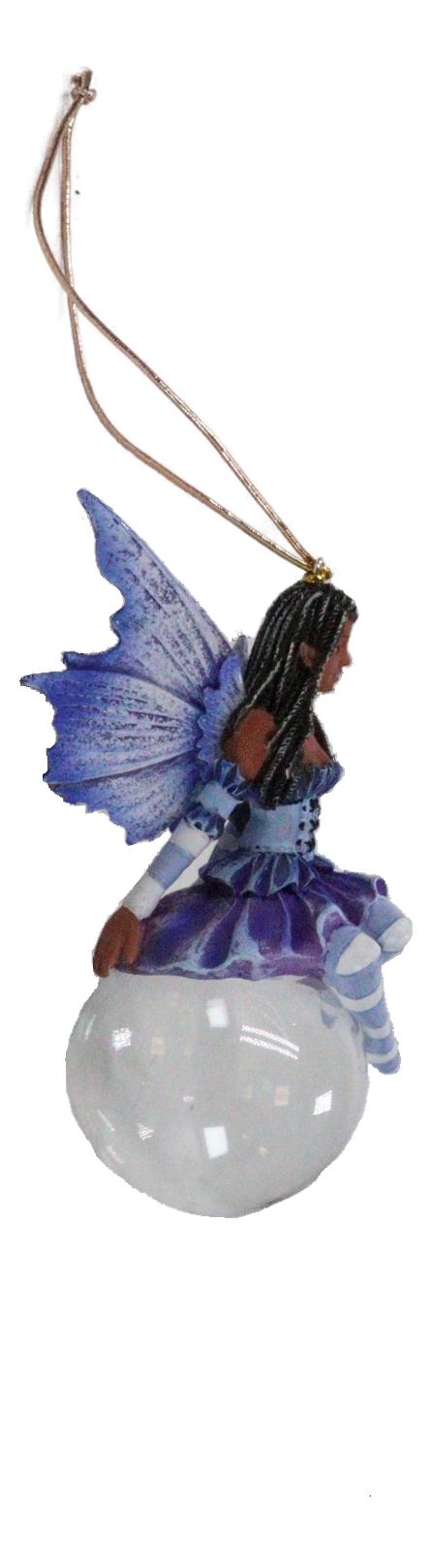 Ebros Gift Blue Violet Bubble Rider Fairy Ornament Amy Brown Holiday Collection Accent