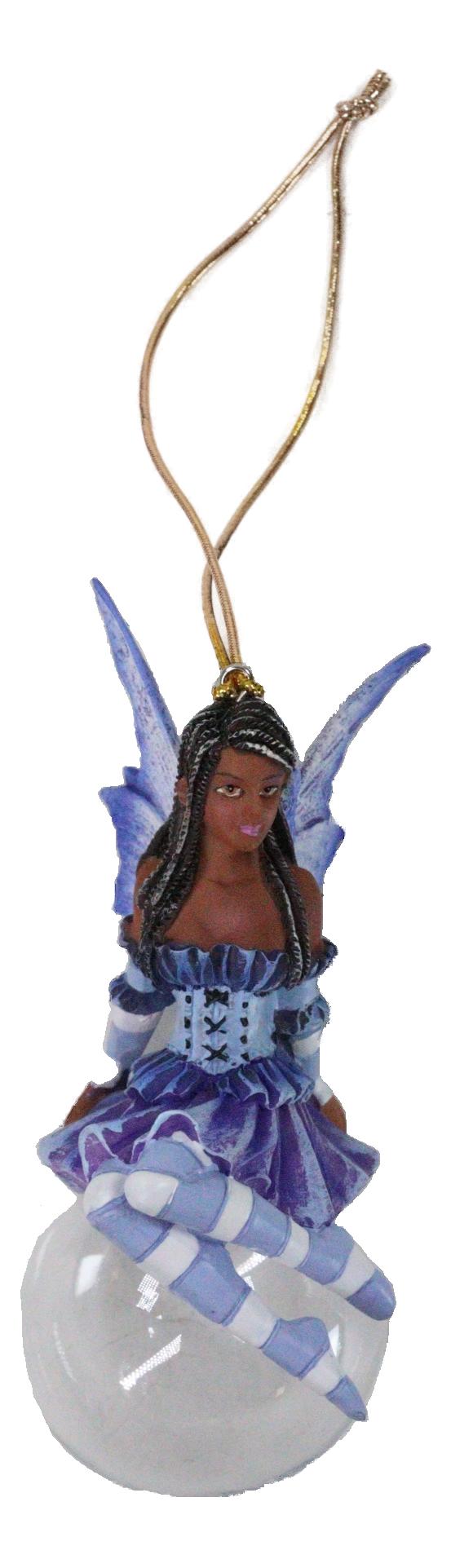 Ebros Gift Blue Violet Bubble Rider Fairy Ornament Amy Brown Holiday Collection Accent