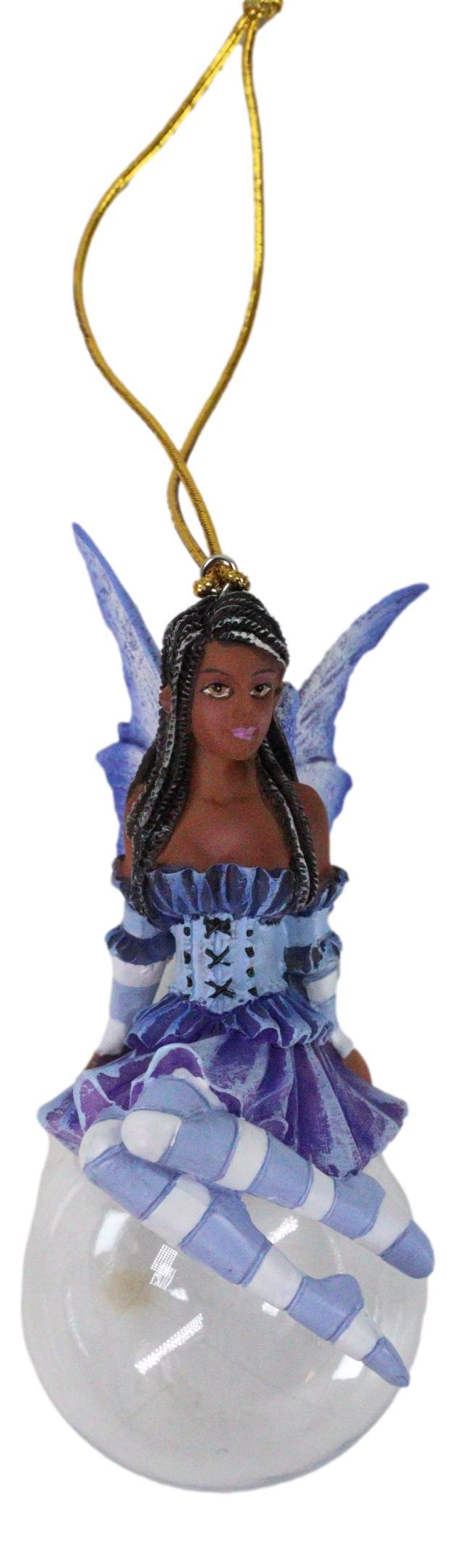 ebros gift Blue Violet Bubble Rider Fairy Ornament Amy Brown Holiday Collection Accent