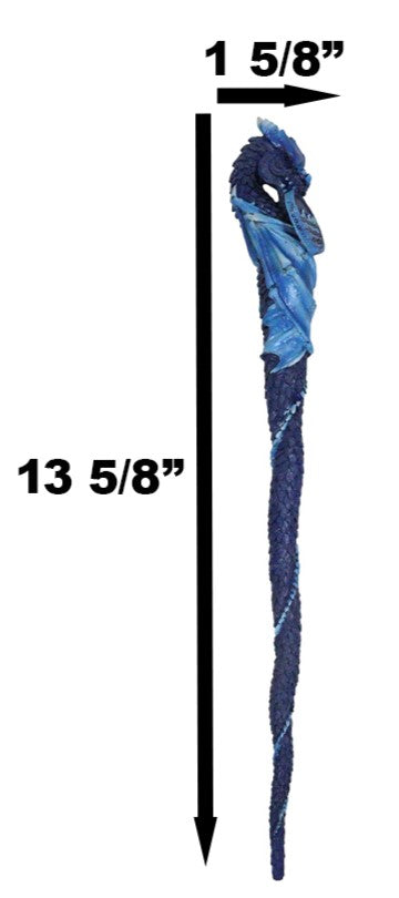 Ebros Gift Blue Water Ocean Wave Drake Elemental Dragon Fantasy Cosplay Magic Wand 14" L
