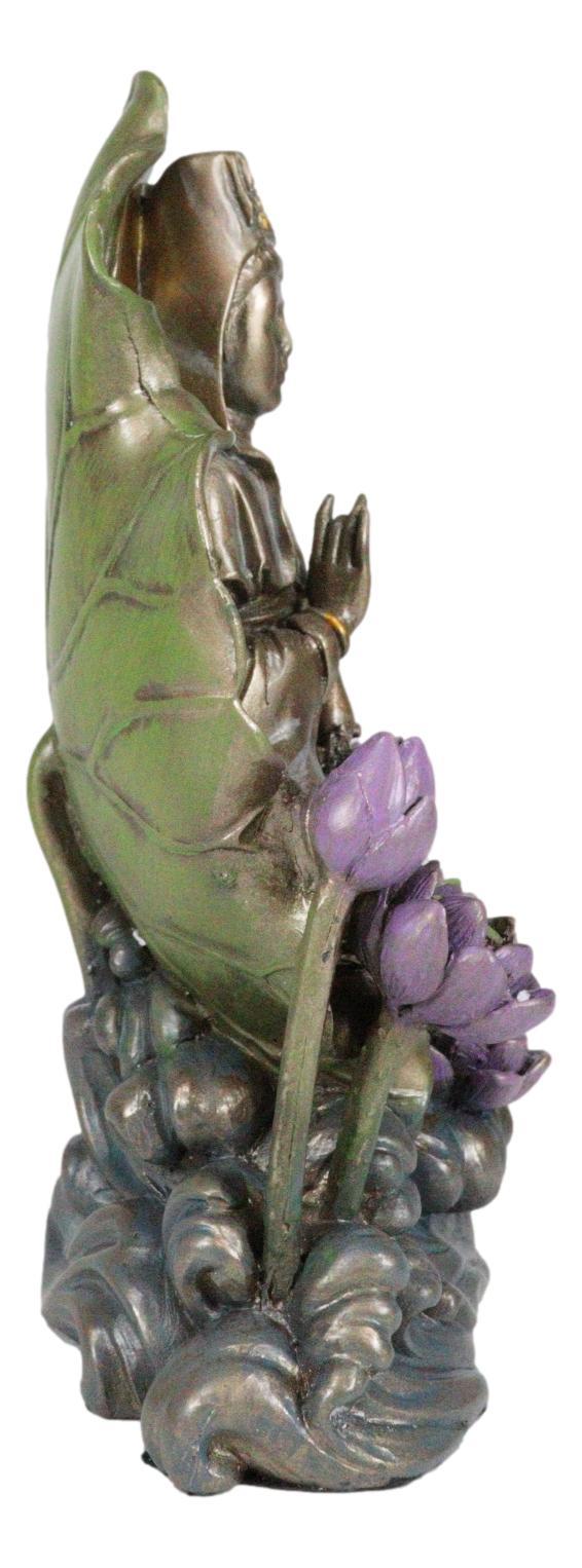 Ebros Gift Bodhisattva Buddha Kuan Yin Seated On Lotus In Meditation Sculpture Statue