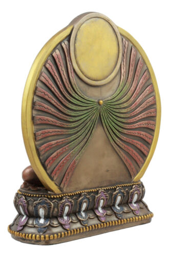 Ebros Gift Bodhisattva Shakyamuni Meditating Buddha On Lotus Throne With Fire Sun Disc