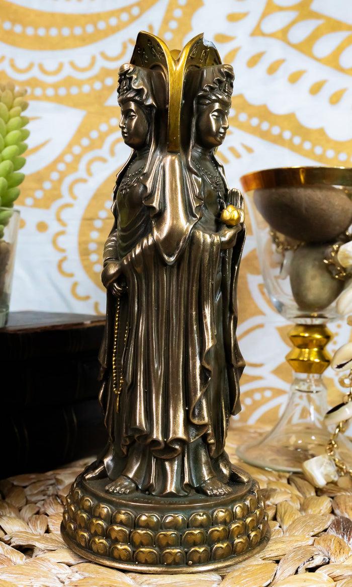 ebros gift Bodhisattva Three Sided Kuan Yin Buddha Goddess Love Mercy Compassion Figurine
