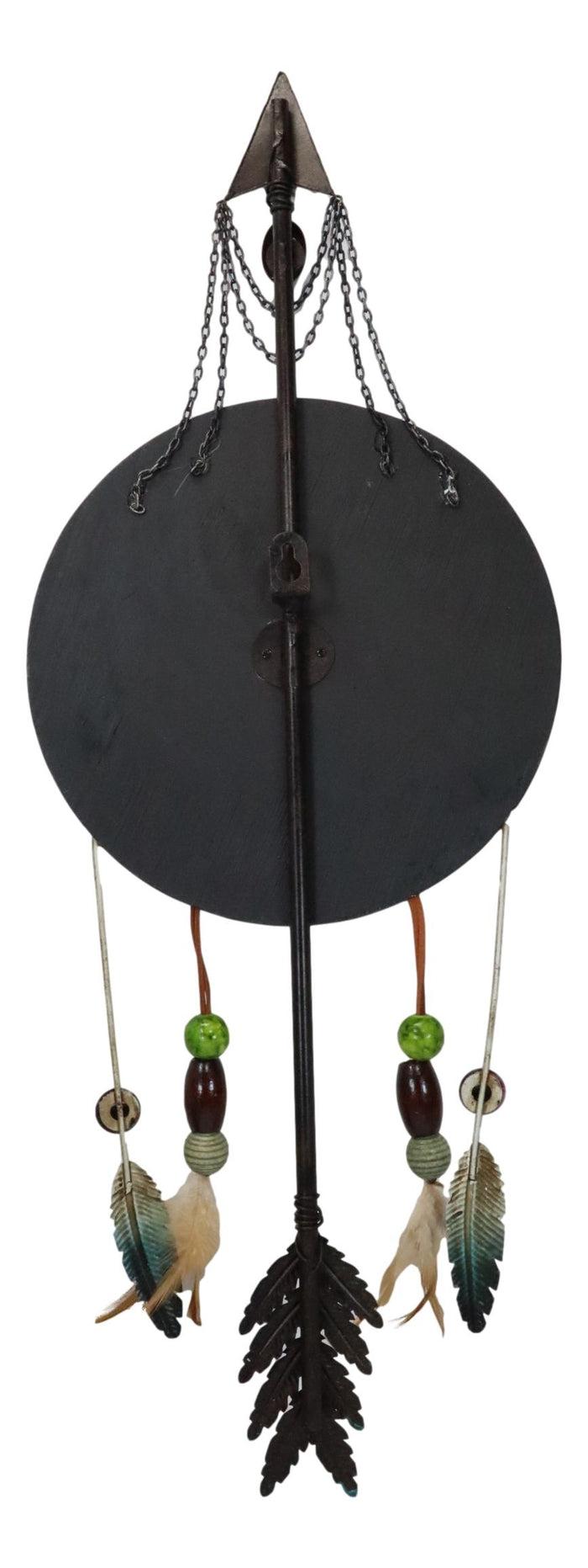 Ebros Gift Boho Chic 2 Gecko Lizards Turquoise Rock Arrow Black Dreamcatcher Wall Decor