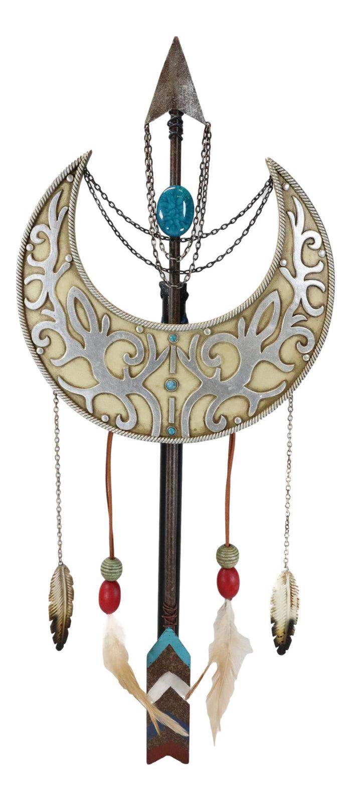 Ebros Gift Boho Chic Silver Scroll Moon Spirit Arrow And Feathers Dreamcatcher Wall Decor