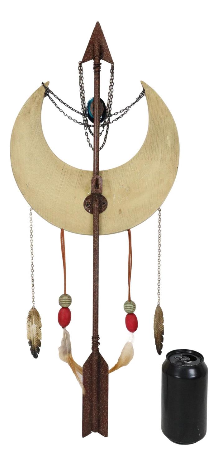 Ebros Gift Boho Chic Silver Scroll Moon Spirit Arrow And Feathers Dreamcatcher Wall Decor