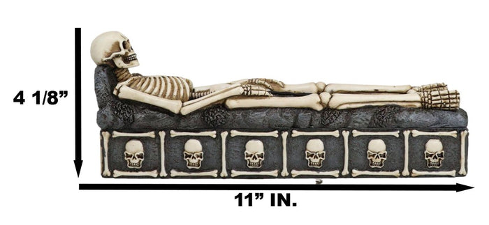 Ebros Gift Bone Chilling Skeleton Rest In Peace Tomb Graveyard Incense Stick Holder And Box