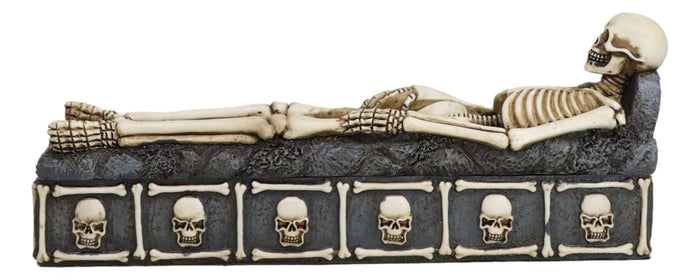 Ebros Gift Bone Chilling Skeleton Rest In Peace Tomb Graveyard Incense Stick Holder And Box