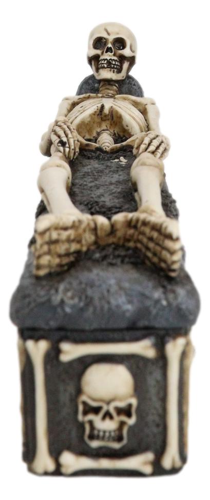Ebros Gift Bone Chilling Skeleton Rest In Peace Tomb Graveyard Incense Stick Holder And Box