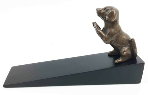 Ebros Gift Brass Made Adorable Begging Labrador Retriever Dog Door Stop Stopper Wedge