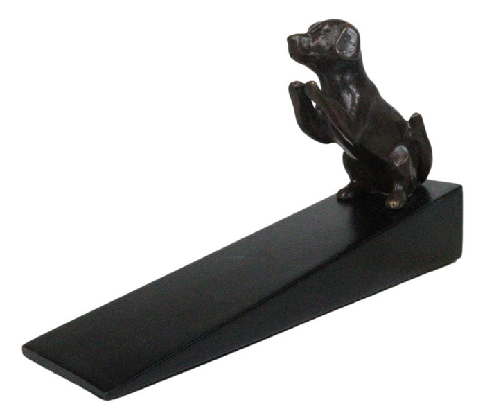 Ebros Gift Brass Metal Adorable Begging Labrador Retriever Dog Door Stop Stopper Wedge