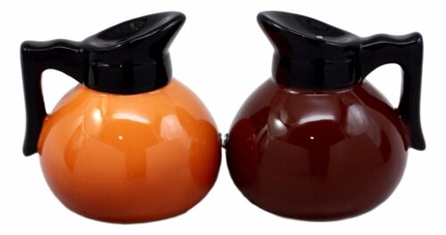 Ebros Gift Breakfast Black Or Cream Coffee Pots Salt And Pepper Shakers Ceramic Figurines