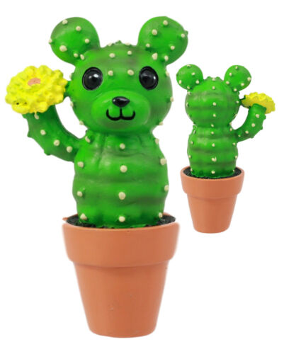 Ebros Gift Bristles Cactus Bear In A Pot Figurine Whimsical Fairy Garden Succulent Decor