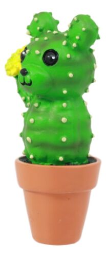 Ebros Gift Bristles Cactus Bear In A Pot Figurine Whimsical Fairy Garden Succulent Decor
