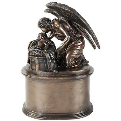 ebros gift Bronze Finish Angel Whispers Urn Medium 8.75 inch Height 48 Cubic In Capacity