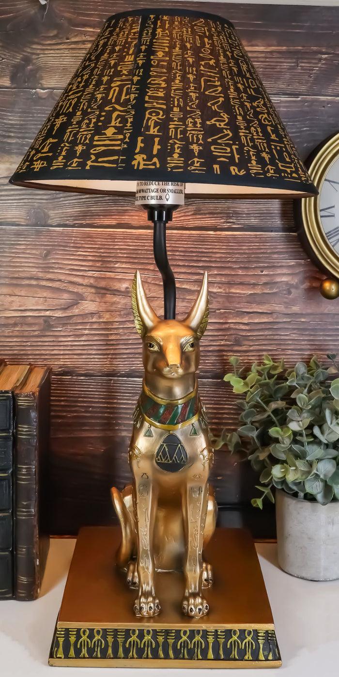 ebros gift Bronzed Egyptian God Of Afterlife Death And Mummies Anubis Table Lamp Statue
