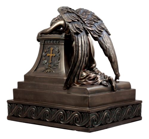 Ebros Gift Bronzed Inspirational Guardian Mourning Angel Cremation Urn Statue 320 Cu Inch