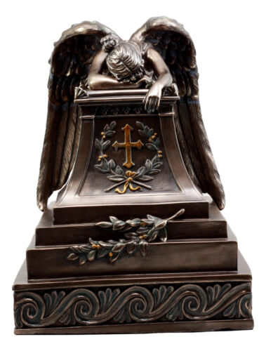 Ebros Gift Bronzed Inspirational Guardian Mourning Angel Cremation Urn Statue 320 Cu Inch