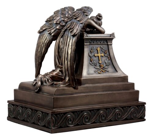 Ebros Gift Bronzed Inspirational Guardian Mourning Angel Cremation Urn Statue 320 Cu Inch