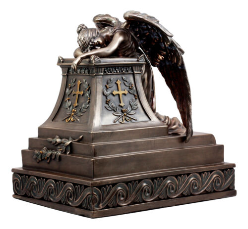 ebros gift Bronzed Inspirational Guardian Mourning Angel Cremation Urn Statue 320 Cu Inch