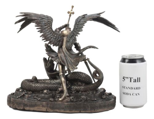Ebros Gift Bronzed Large Saint George The Dragon Slayer Statue 10"Tall I Will Fear No Evil
