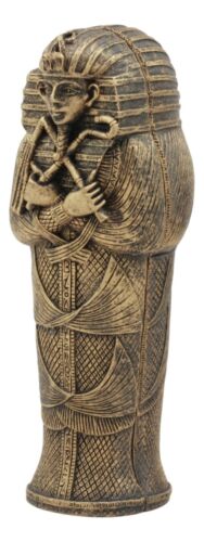 Ebros Gift Bronzed Small Ancient Egyptian Pharaoh King Tut Sarcophagus With Mummy Statue