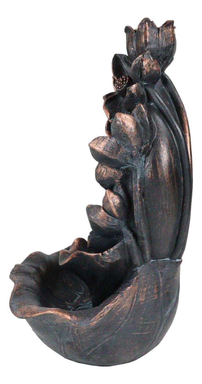 Ebros Gift Buddha Monk On Lotus Crescent Moon Smoke Waterfall Backflow Cone Incense Burner