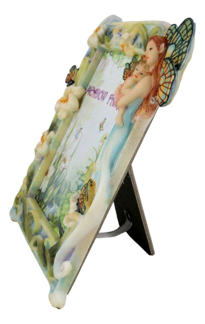 Ebros Gift Butterfly Fairy Mother Cradling Baby Fae Desktop Shelf Decorative Picture Frame