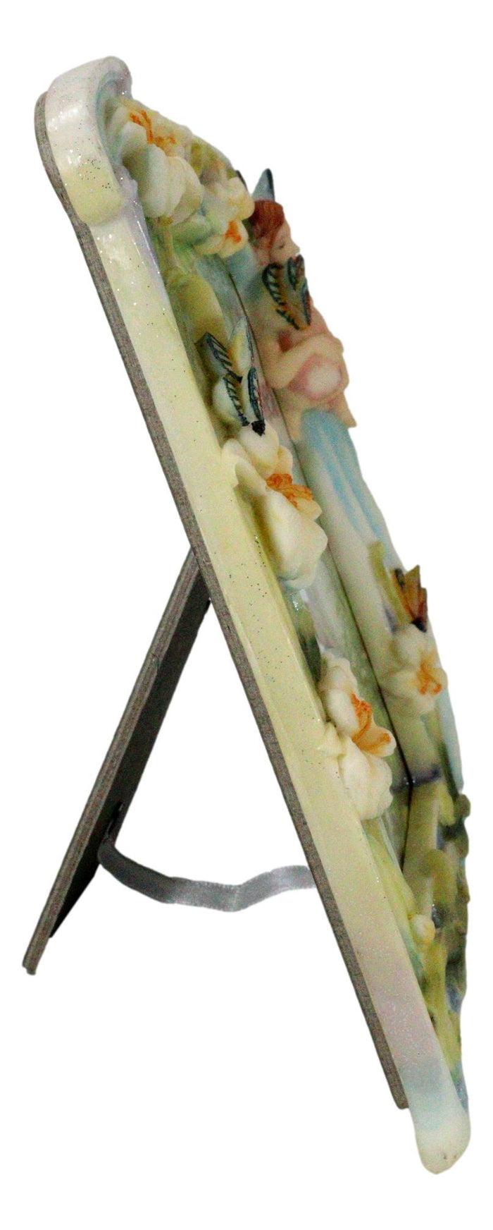Ebros Gift Butterfly Fairy Mother Cradling Baby Fae Desktop Shelf Decorative Picture Frame