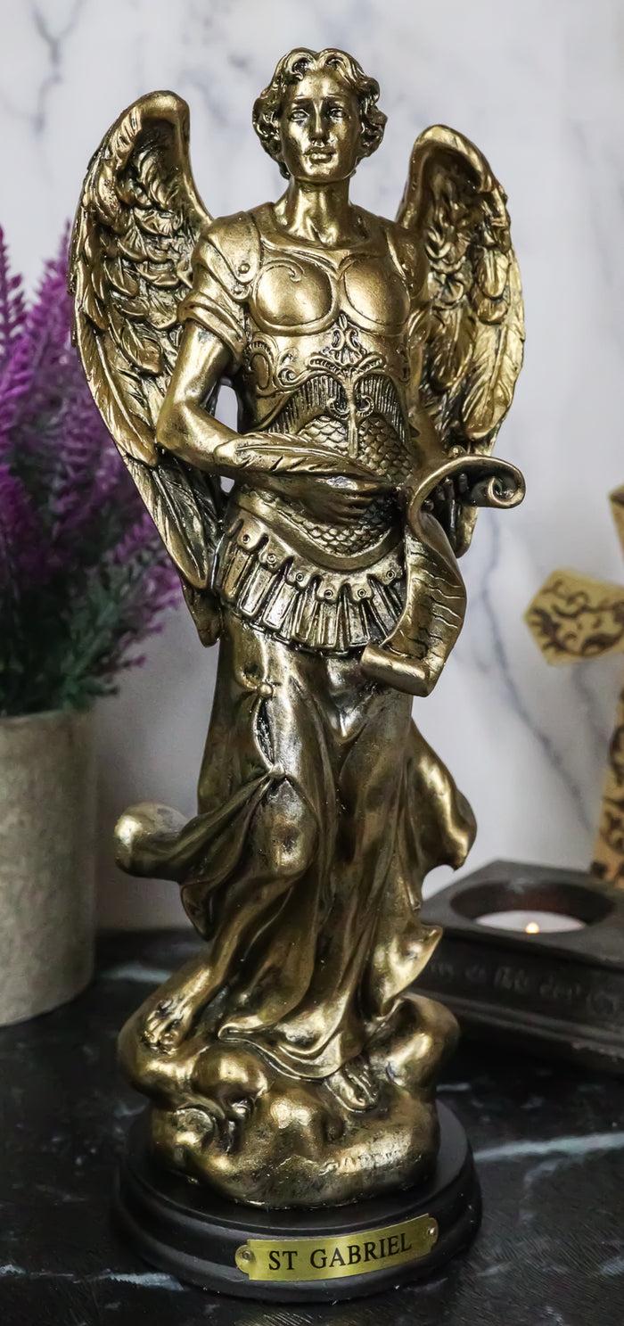 ebros gift Byzantine Catholic Church Archangel Gabriel With Sacred Scroll Statue 8"Tall