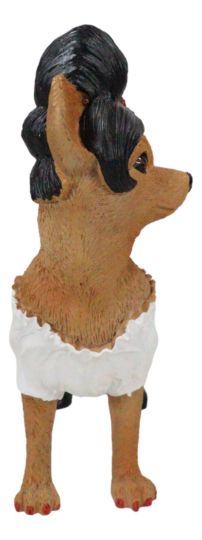 Ebros Gift Caliente Senorita Chihuahua Dog With Traditional Chili Peppers Dress Figurine