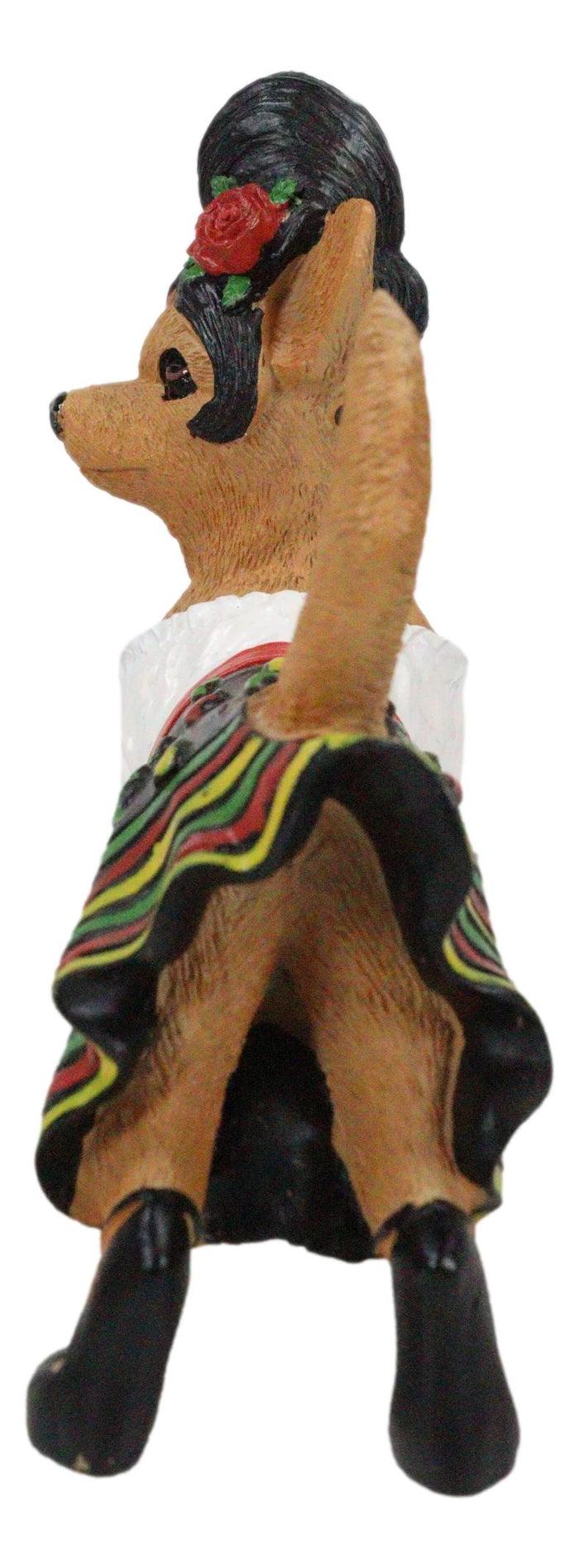 Ebros Gift Caliente Senorita Chihuahua Dog With Traditional Chili Peppers Dress Figurine