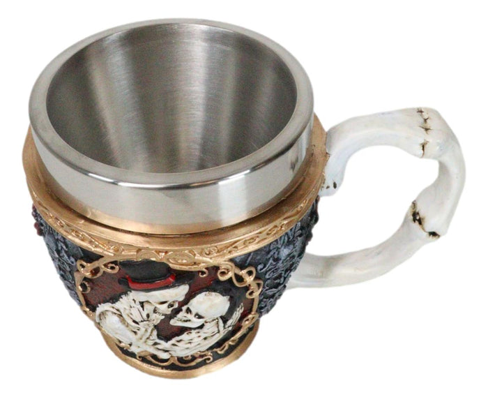 Ebros Gift Cameo Skeletons Bridal Couple Love Never Dies Wedding Scrollwork Tea Cup Mug