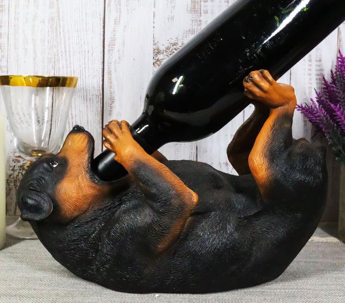 Ebros Gift Canine Pedigree Rottweiler Butcher's Dog Wine Oil Bottle Holder Figurine Kitchen