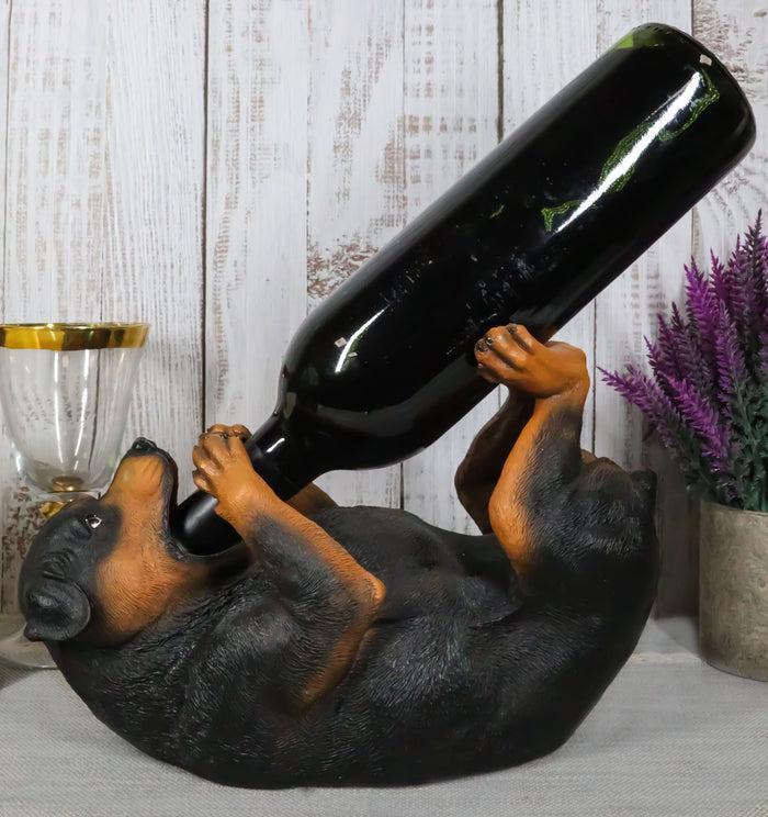 ebros gift Canine Pedigree Rottweiler Butcher's Dog Wine Oil Bottle Holder Figurine Kitchen