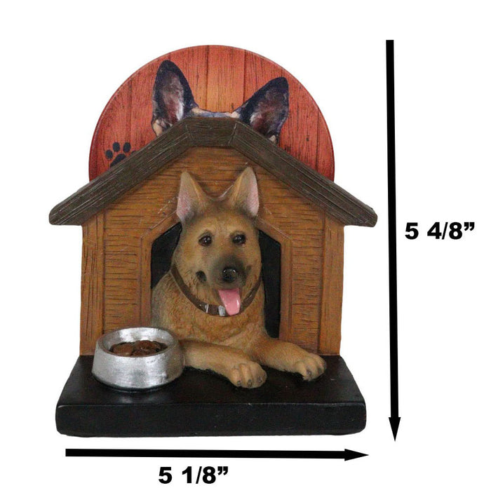 Ebros Gift Canine Service Germen Shepherd Dog In Doghouse Coaster Set Holder And 4 Coasters