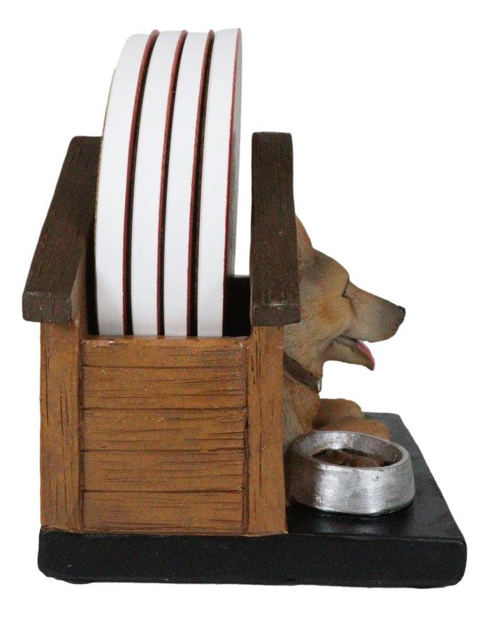 Ebros Gift Canine Service Germen Shepherd Dog In Doghouse Coaster Set Holder And 4 Coasters