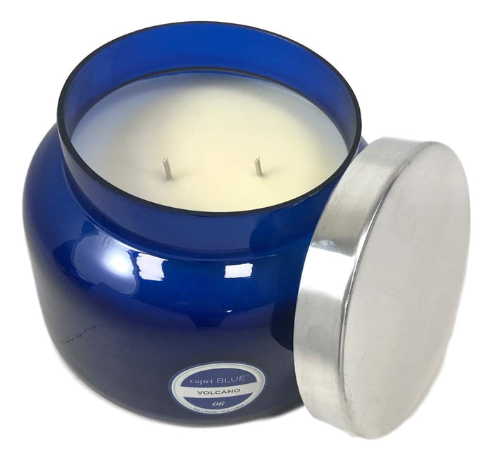 Ebros Gift Capri Blue Jumbo 48oz Volcano Scent Blue Signature Collection Jar Candle Decor